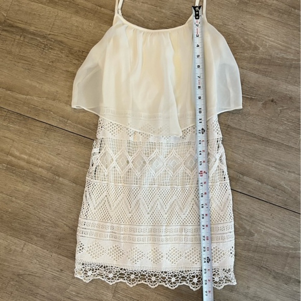American Eagle Lacey Sleeveless Dress Size 0 Off White - Picture 10 of 13
